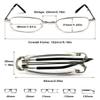 ALKAHE Folding Reading Glasses Men Women Metal Full Rim Foldable Up Reader Aid Eyeglasses with Case Silver 2.75 view 2
