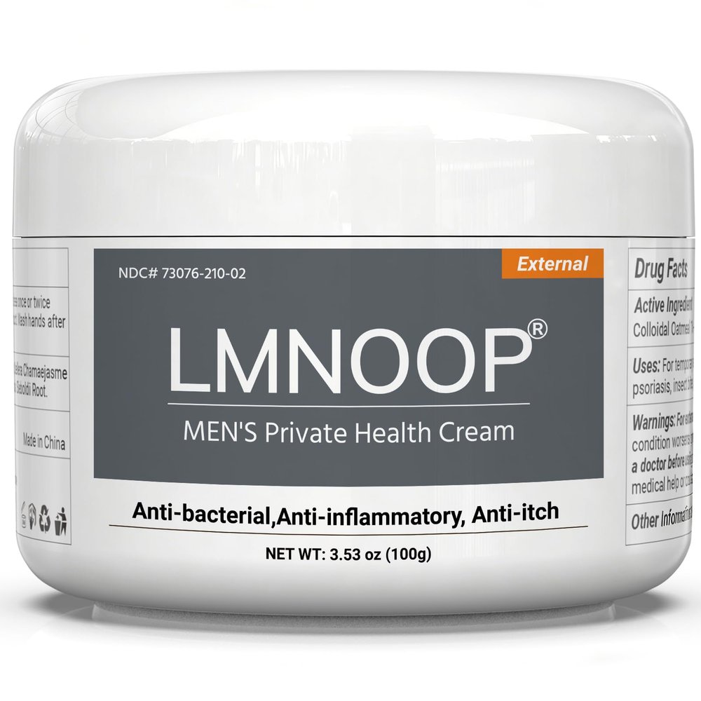 LMNOOP Men's Intimate Health Cream: 100% Natural Herbal Balanitis Treatment for Men Anti-Inflammatory, Yeast & Jock Itch Relief, Sensitive Skin Safe 3.53oz