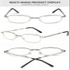 ALKAHE Folding Reading Glasses Men Women Metal Full Rim Foldable Up Reader Aid Eyeglasses with Case Silver 3.0 view 3