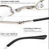 ALKAHE Folding Reading Glasses Men Women Metal Full Rim Foldable Up Reader Aid Eyeglasses with Case Silver 3.0 view 4