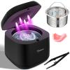 Skysipin Ultrasonic Retainer Cleaner Machine U-V, 45KHz 2 Modes Quiet, Denture Aligner Cleaner Mouth Guard Dental Cleaning Ultrasonic for All Dental Appliances, Jewelry 6.8oz Black view 1