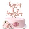 10th Anniversary Cake Topper Gold Glitter,10th Anniversary Cake Topper 10 Wedding Anniversary Party Decoration Ideas, Premium Quality Rose gold view 1