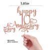 10th Anniversary Cake Topper Gold Glitter,10th Anniversary Cake Topper 10 Wedding Anniversary Party Decoration Ideas, Premium Quality Rose gold view 2