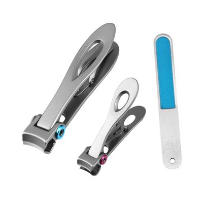 Housoutil 3pcs Stainless Steel Nail Clippers Kit Oversized Nail Clippers Hand Tool for Men Women Set