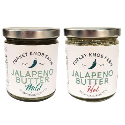 Jalapeno Butter - Turkey Knob Farm, 9oz (Variety Pack - 1 Hot, 1 Mild)