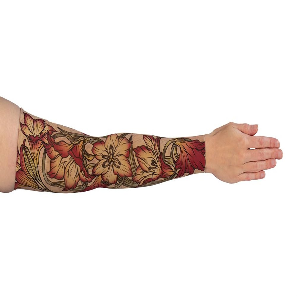 Lymphedivas Lily Beige Medical Graduated Compression Arm Sleeve for Lymphedema (Short 30-40 mmHg Large)