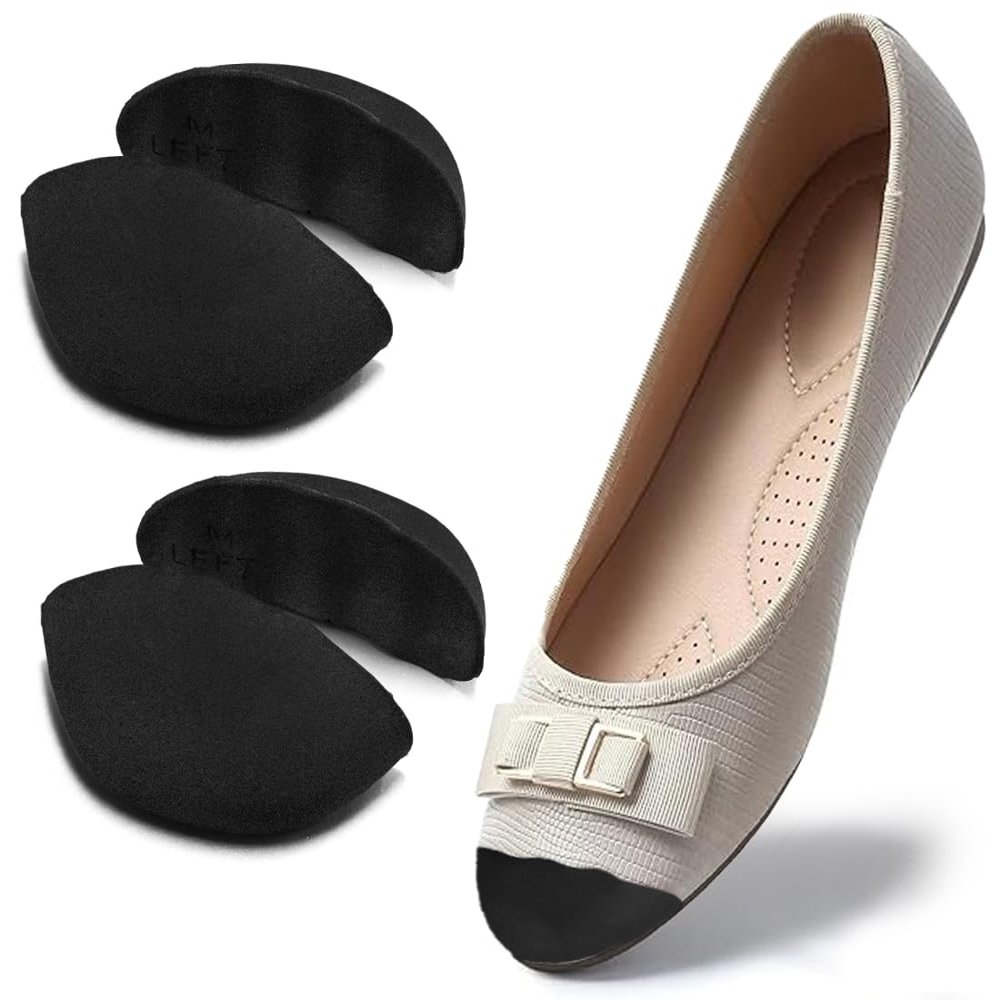 Dr.Foot Shoe Filler Inserts for Loose Shoe, Toe Filler Cushion Inserts for Shoe Too Big, Big Shoe Fillers Make Shoes Fit for Casual Sports High Heels Boots (Medium: Half to One Size Bigger, Black)