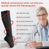 Ailaka 3 Pairs Compression Socks with Zipper, 15-20 mmHg Medical Knee High Compression Socks for Men Women, Open Toe Socks for Varicose Veins, Edema, Recovery, Black+beige+black Copper view 4