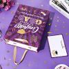 1Pc Purple Gold Graduation Gift Bag with Tissue Paper and Cards 13'' Purple Gold Congrats Grad Gift Wrapping Bag Treat Bag Class of 2025 Graduation Gift Favors Bag for Senior Junior College Graduates view 4