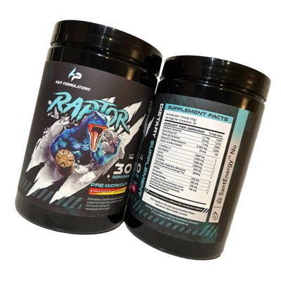 A&P Formulations Raptor Pre-Workout Powder for Men & Women/Pump, Energy, Performance/ 350mg Caffeine /100mg S7/400mg Yerba Santa/Citrulline+ Beta Alanine/ 30 Servings (Strawberry Lemonade)