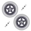 1 Pair 6/7/8" Wheelchair Replacement Wheels, PU Solid Wheelchair Front Wheels Assembly with 5/16" (8 mm) Bearing for Disabled Old People Wheelchair (Size : 6inch) view 1
