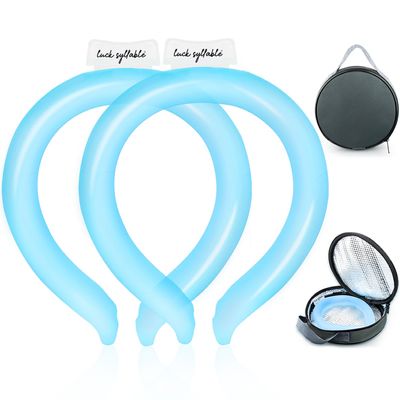 2PCS Neck CoolingTube with Insulated Bag, Reusable Ice Coolers Wearable Body CoolingProducts, Neck Coolers for HotWeather