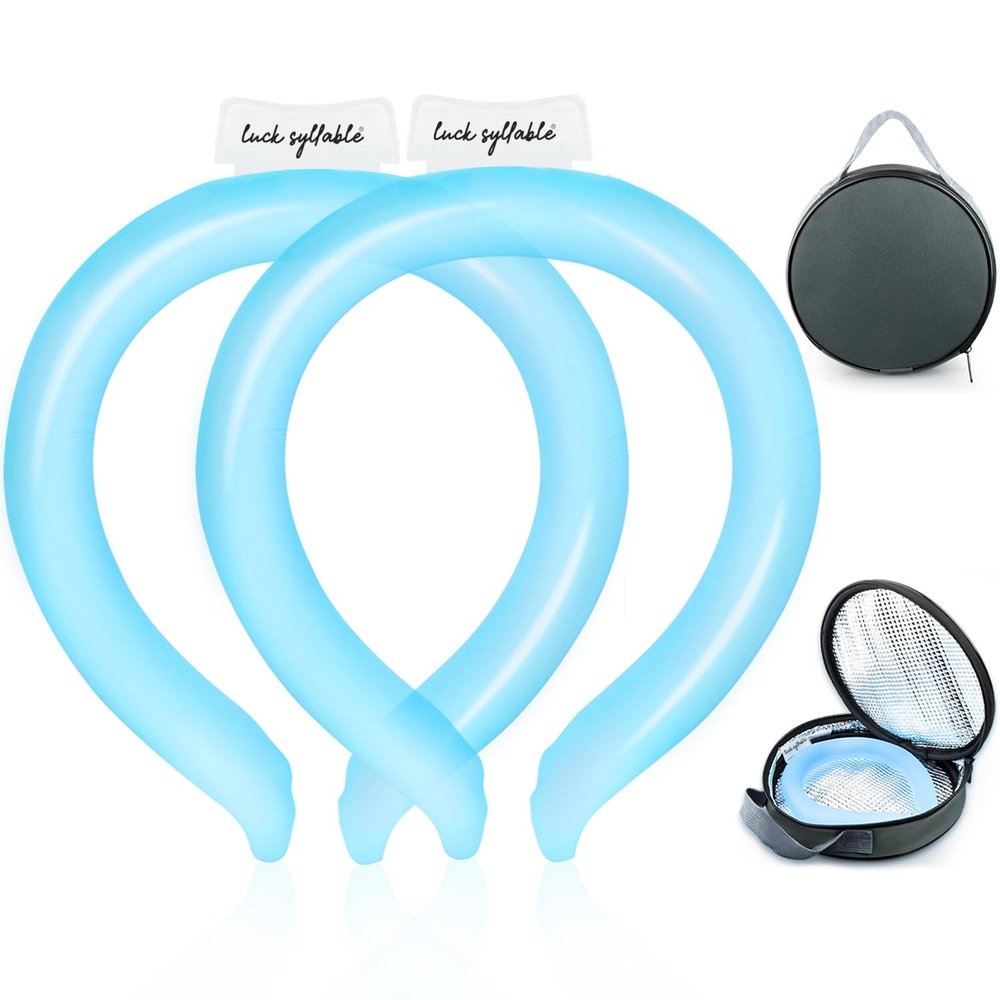 2PCS Neck CoolingTube with Insulated Bag, Reusable Ice Coolers Wearable Body CoolingProducts, Neck Coolers for HotWeather