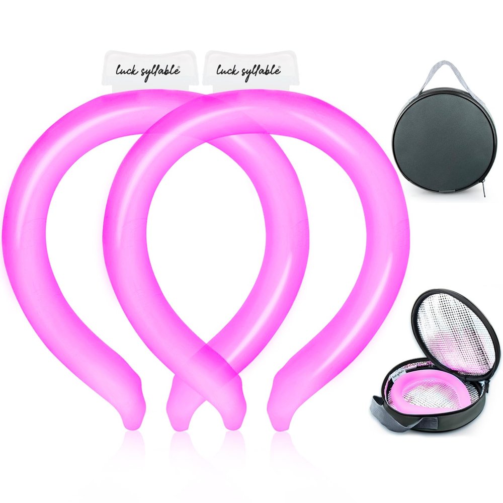 2PCS Neck CoolingTube with Insulated Bag, Reusable Ice Coolers Wearable Body CoolingProducts, Neck Coolers for HotWeather