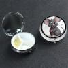 Pill Case Round Pill Box 3 Compartment Pill Organizer Grey Rat Small Pill Case Waterproof Medicine Organizer Box for Travel Pill Containers Vitamin Organizer for Medication Planner view 1