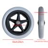 2 Pcs 6/7/8" Wheelchair Front Wheels Assembly for Disabled Old People Wheelchair, Polyurethane Anti-Slip Solid Tire with 5/16" (8 mm) Bearing (Color : Black, Size : 7") view 2