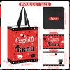 1Pc Red Black Graduation Gift Bag with Tissue Paper and Cards 13'' Red Black Congrats Grad Gift Wrapping Bag Treat Bag Class of 2026 Graduation Gift Favors Bag for Senior Junior College Graduates view 2