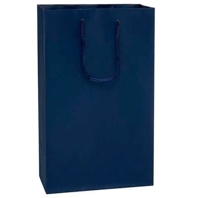 Navy Matte Gift Bags,Ideal for Sales Birthday Wedding Party Favor Holiday Present. Cub 8x4x10 Inch, 10 Pack