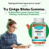 2 Pack Ginkgo Biloba Gummies for Women and Men, Brain Supplement Improve Better Mood and Focus, Vegan Mixed Berry Flavor 120 Count view 4