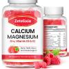Zetelixia Calcium Magnesium Zinc Gummies with Vitamin D3 & K2, Calcium Gummies for B0nes Muscles, Women & Men, Raspberry Flavor - 120 Count view 1