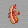 NineLife Basics Decal Sticker hot Dog with Mustard Spicy Fast Food Cantine Decoration Waterproof Weatherproof w7577, Like This Picture view 1