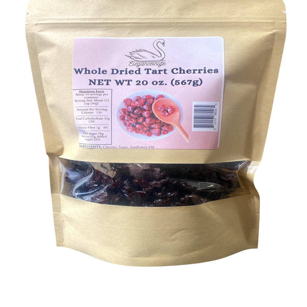 Eleganceinlife Whole Dried Tart Cherries NET WT 20 oz. (567g)