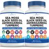 Liberty Lifestyle Sea Moss Black Seed Oil Ashwagandha Turmeric Bladderwrack Burdock - with Manuka, Honey Dandelion, ACV Black Pepper Gluten Free - 2-Pack view 1
