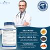 Liberty Lifestyle Sea Moss Black Seed Oil Ashwagandha Turmeric Bladderwrack Burdock - with Manuka, Honey Dandelion, ACV Black Pepper Gluten Free - 2-Pack view 3
