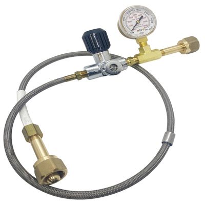 Preece Precision Oxygen Transfill Hose Assembly with Control Valve and Bleed Valve, CGA540 to CGA540 Cylinder Tank Connections