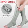 Ailaka 3 Pairs Compression Socks with Zipper, 15-20 mmHg Medical Knee High Compression Support Socks for Men Women, Varicose Veins, Edema, Recovery, Pregnant, Nurse view 2
