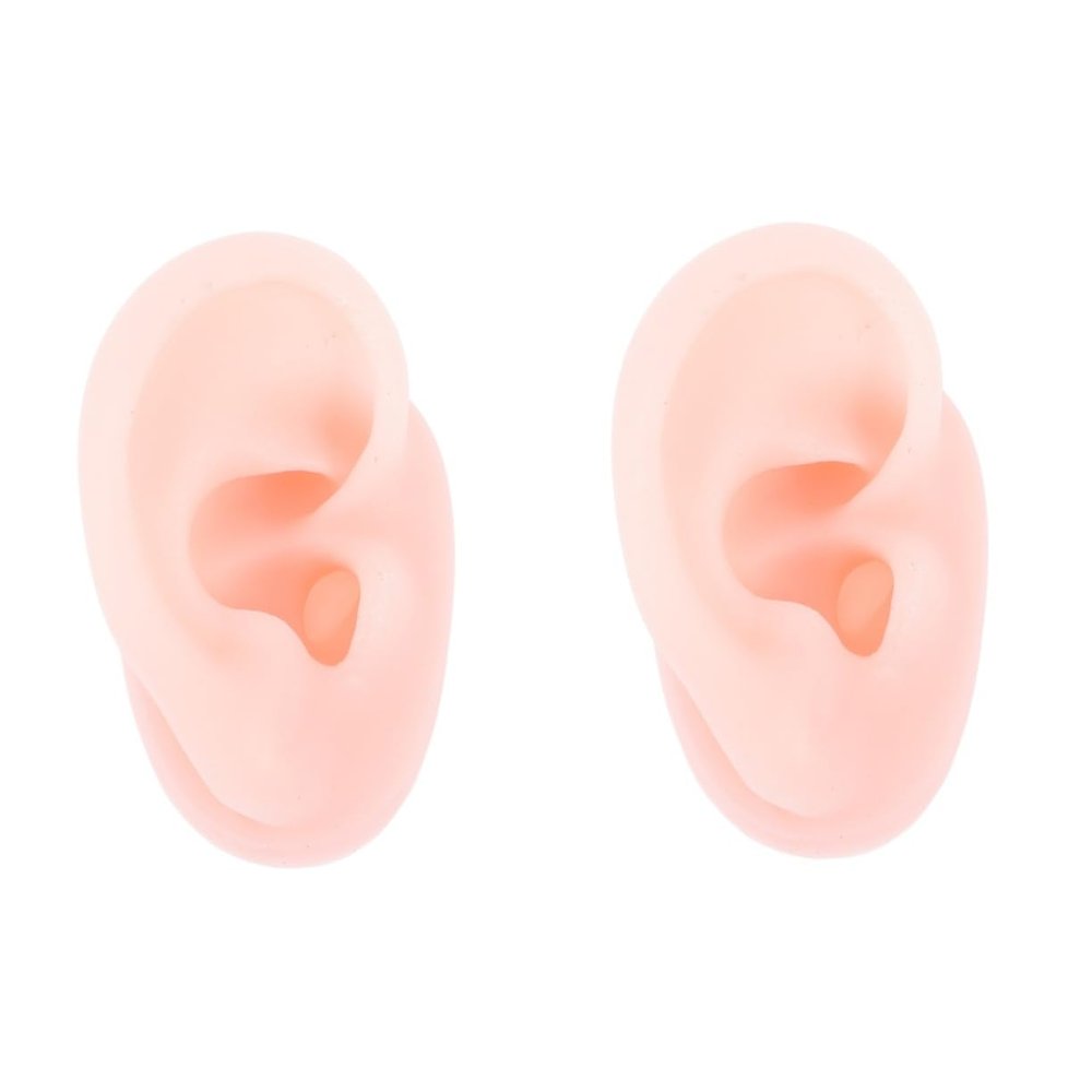 SOLUSTRE 2pcs Silicone Ear Model for Jewelry Display and Piercing Practice Tool Realistic Fake Ear for Teaching Human Anatomy Convenient Design for Earrings Jewelry Showcase