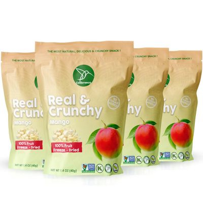 Colibreeco, Freeze-Dried Fruit, Mango, 1.4 Ounce (Pack of 4), Real and Crunchy, Non-GMO, Kosher and Vegan, 100% Fruit, No Sugar Added, Excellent for Healthy Snacks and Gluten Free.