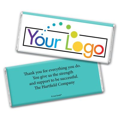 50 Pcs Personalized Candy Promotional Products Add Your Logo Chocolate Bars - Robins Egg Blue