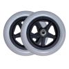 2 Pcs 6/7/8" Wheelchair Front Wheels Assembly for Disabled Old People Wheelchair, Polyurethane Anti-Slip Solid Tire with 5/16" (8 mm) Bearing (Color : Gray, Size : 8") view 1