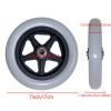 2 Pcs 6/7/8" Wheelchair Front Wheels Assembly for Disabled Old People Wheelchair, Polyurethane Anti-Slip Solid Tire with 5/16" (8 mm) Bearing (Color : Gray, Size : 8") view 2