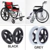2 Pcs 6/7/8" Wheelchair Front Wheels Assembly for Disabled Old People Wheelchair, Polyurethane Anti-Slip Solid Tire with 5/16" (8 mm) Bearing (Color : Gray, Size : 8") view 3
