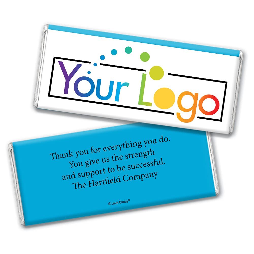 50 Pcs Personalized Candy Promotional Products Add Your Logo Chocolate Bars - Caribbean Blue