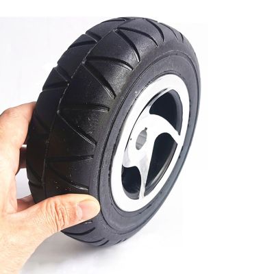 1 Pair 8 Inch Replacement Electric Wheelchair Front Wheels, Non-Inflatable Solid Tire with 3/4" (19mm) Bearing and 3/16"(15mm) Keyway