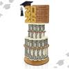 Hying 2026 Graduation Money Holder Class of 2026 Money Card Holder Golden Wooden Money Holder Cash Gift Ideas 2026 Congrats Grad Tiered Tray Cash Cake DIY Greeting Gift for Graduation Party Supplies view 1