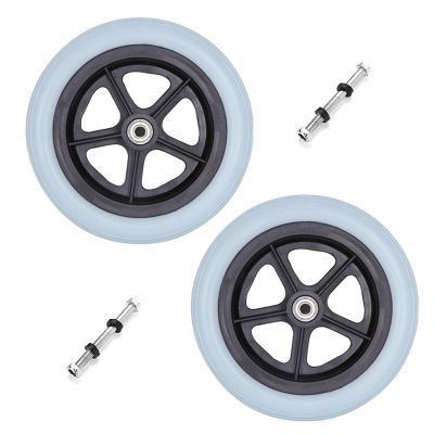 1 Pair 6/7/8" Wheelchair Replacement Wheels, PU Solid Wheelchair Front Wheels Assembly with 5/16" (8 mm) Bearing for Disabled Old People Wheelchair (Size : 8inch 1)