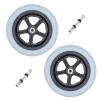 1 Pair 6/7/8" Wheelchair Replacement Wheels, PU Solid Wheelchair Front Wheels Assembly with 5/16" (8 mm) Bearing for Disabled Old People Wheelchair (Size : 8inch 1) view 1
