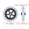 1 Pair 6/7/8" Wheelchair Replacement Wheels, PU Solid Wheelchair Front Wheels Assembly with 5/16" (8 mm) Bearing for Disabled Old People Wheelchair (Size : 8inch 1) view 2