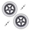 1 Pair 6/7/8" Wheelchair Replacement Wheels, PU Solid Wheelchair Front Wheels Assembly with 5/16" (8 mm) Bearing for Disabled Old People Wheelchair (Size : 7inch 1) view 1
