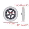 1 Pair 6/7/8" Wheelchair Replacement Wheels, PU Solid Wheelchair Front Wheels Assembly with 5/16" (8 mm) Bearing for Disabled Old People Wheelchair (Size : 7inch 1) view 2