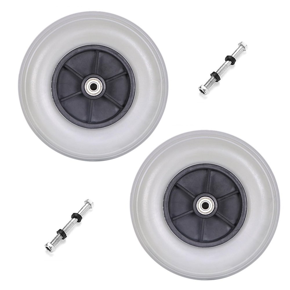 1 Pair 6/7/8" Wheelchair Replacement Wheels, PU Solid Wheelchair Front Wheels Assembly with 5/16" (8 mm) Bearing for Disabled Old People Wheelchair (Size : 8inch 2)