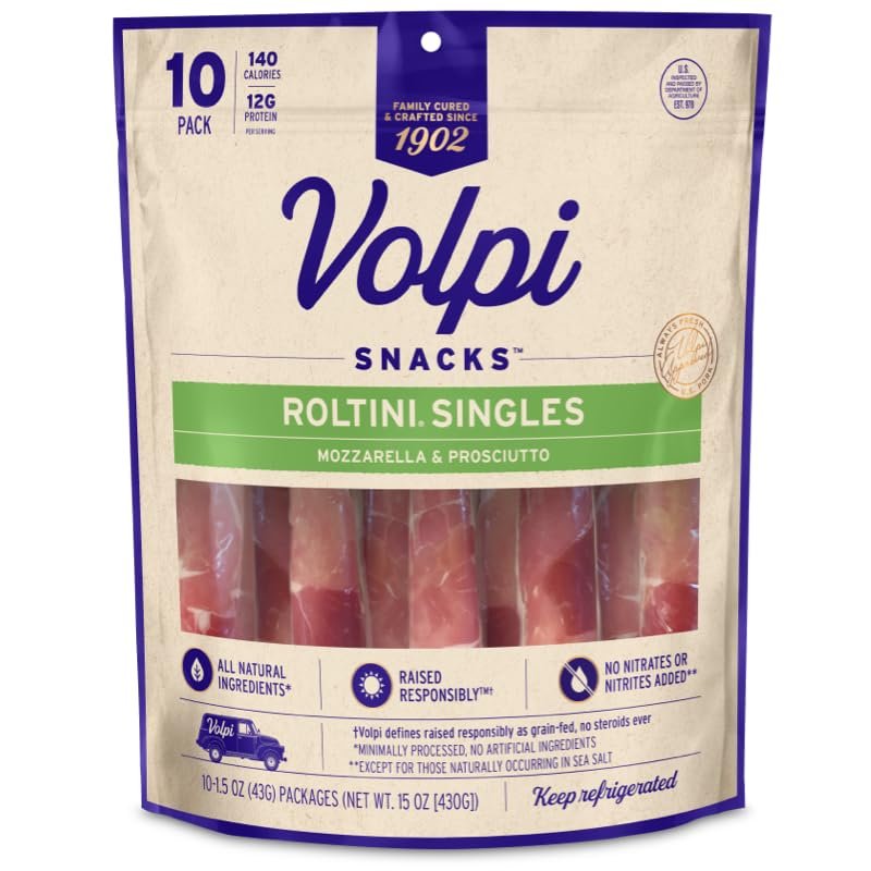 NineLife Basics Volpi Snacks Roltini Mozzarella&Prosciutto 10 pack- 15 oz