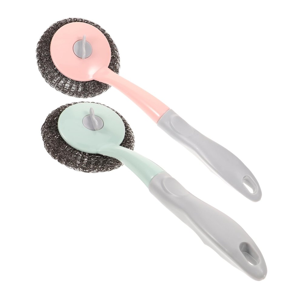 Gatuida 4pcs Handle Steel Wire Kitchen Brush Multifunctional Dish Cleaning Tool for Pots Pans and Kitchen Accessories Scouring Brush - Handle