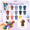 15pcs Natural Crystal Mushrooms Stones Bulk Mushroom Rock Collection Set 0.8Inch Mini Mushroomm Decor Sculptures Healing Crystals for Kids Beginners DIY Jewelry view 2