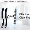Crevice Cleaning Brush Hard Bristle Grout Brush Scrub Brush Toilet Brush Cleaning Tools Cleaning Supplies for Household Use Bathroom Kitchen 3 Pcs (Black&Blue) view 2