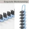 Crevice Cleaning Brush Hard Bristle Grout Brush Scrub Brush Toilet Brush Cleaning Tools Cleaning Supplies for Household Use Bathroom Kitchen 3 Pcs (Black&Blue) view 4